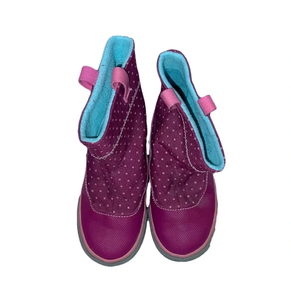 See Kai Run Girls Polka Dot Print Rain Boots Sz 10